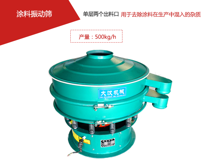 涂料屬于普通不易發生反應的物料，所以涂料振動篩采用的是碳鋼材質。