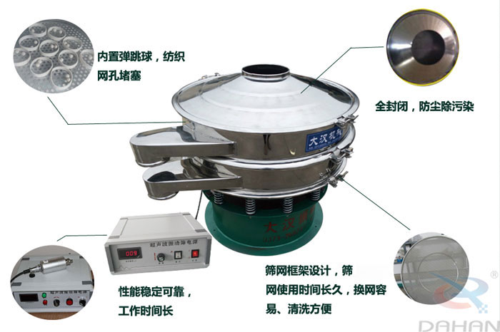　三氯蔗糖粉超聲波振動篩特點(diǎn)：內(nèi)置彈跳球，紡織網(wǎng)孔堵塞，全封閉，防塵除污染，性能穩(wěn)定可靠工作時(shí)間長，篩網(wǎng)框架設(shè)計(jì)，篩網(wǎng)使用時(shí)間長久，換網(wǎng)容易，清洗方便。